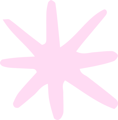 Pink starfish shape on a white background