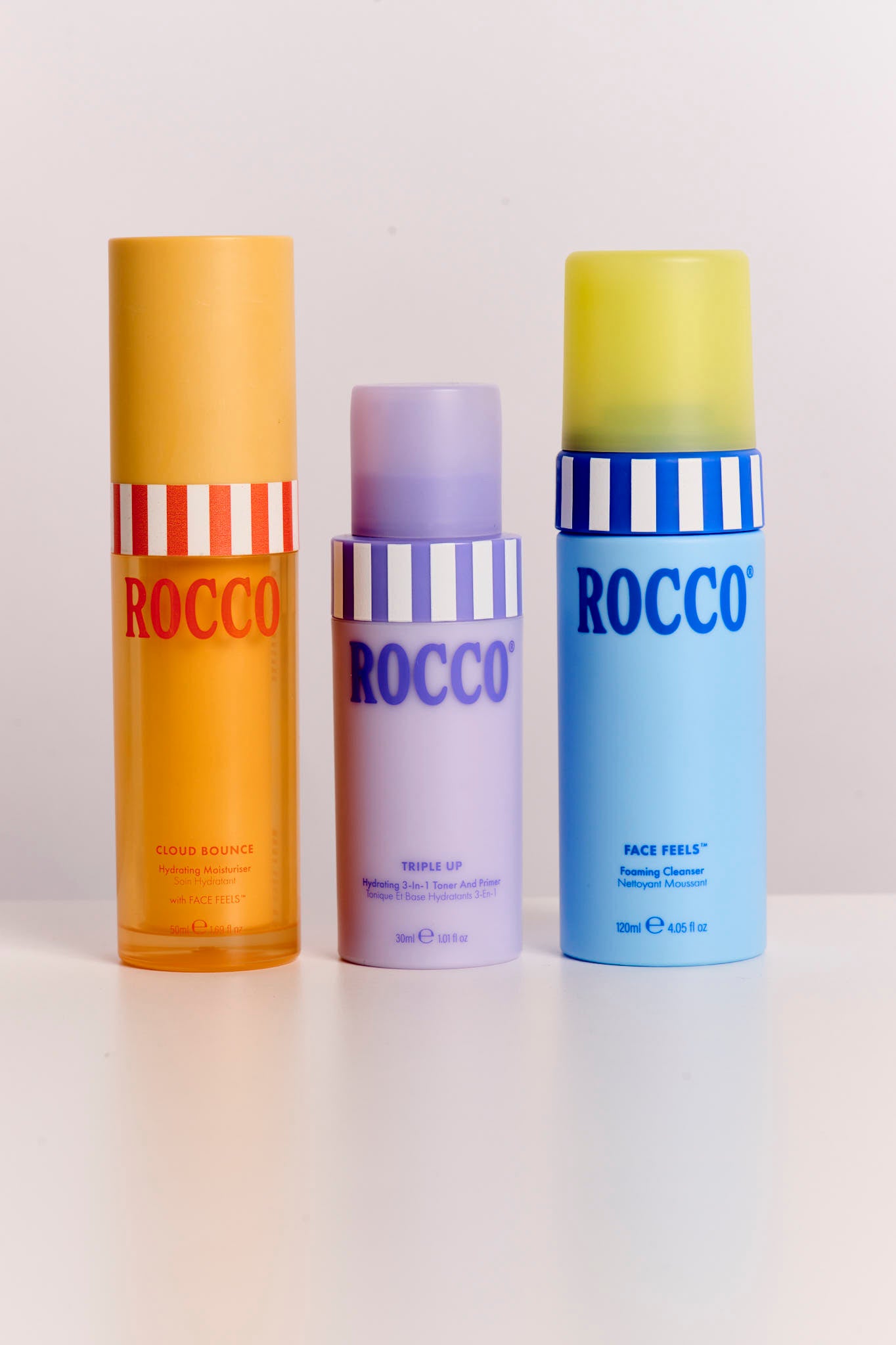 ROCCO Soft Reset, Triple Up and Cloud Bounce on a white background.